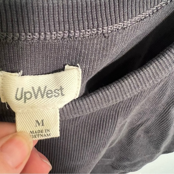 UpWest Cropped Ribbed Layering Tank Top in Soot N222 M - Picture 8 of 10